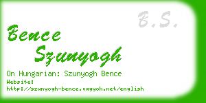 bence szunyogh business card